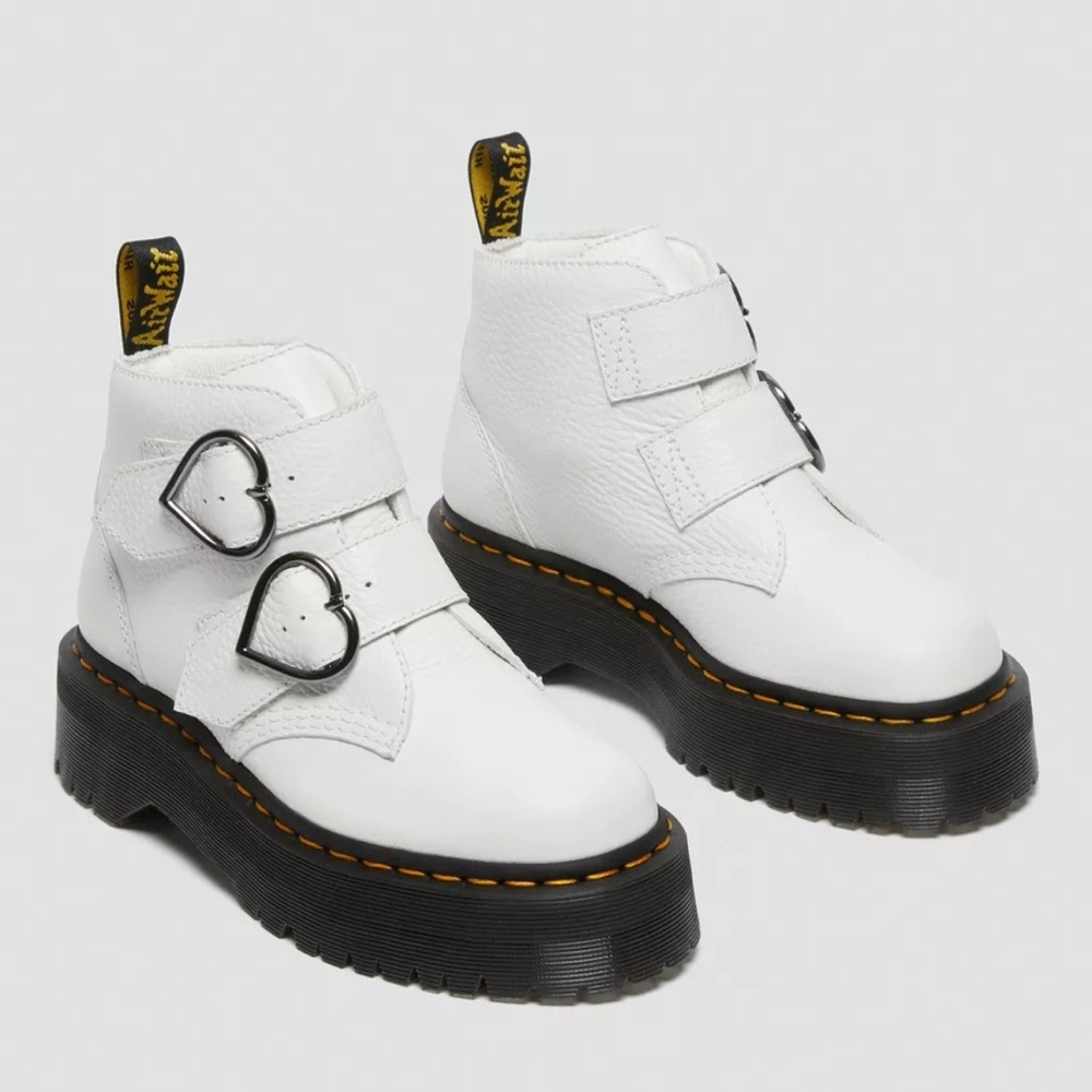 DR. MARTENS DEVON HEART LEATHER PLATFORM BOOTS